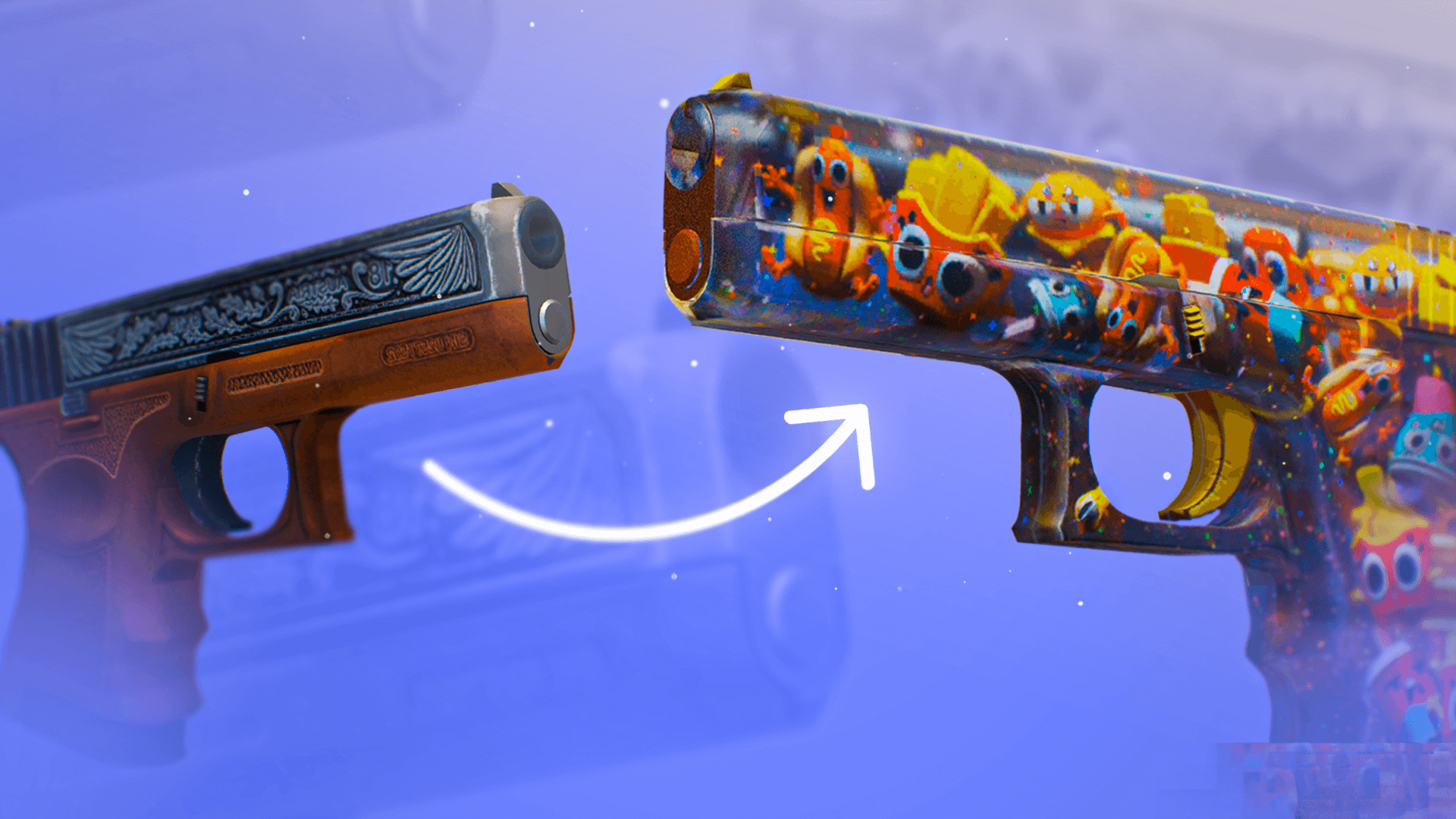 História dos visuais do CS2: Evolução dos visuais de armas