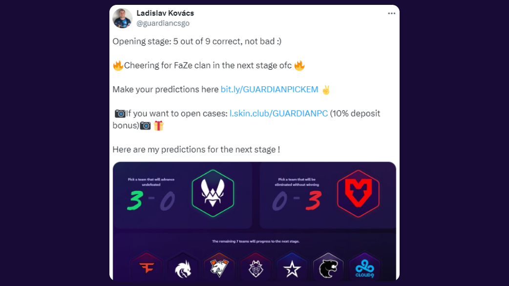 Ladislav Kovács: Cheering for FaZe clan in the next stage ofc