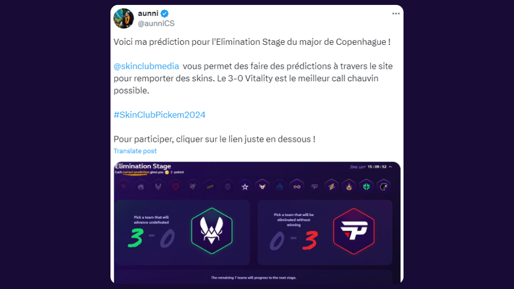 aunni: Voici ma prédiction pour l’Elimination Stage du major de Copenhague