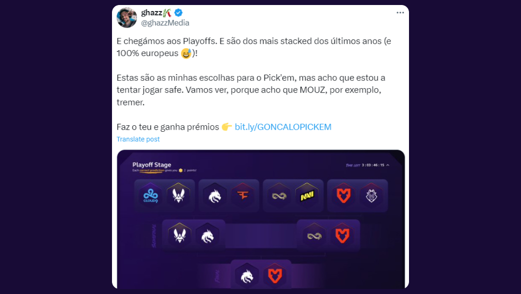 ghazz: E chegámos aos Playoffs