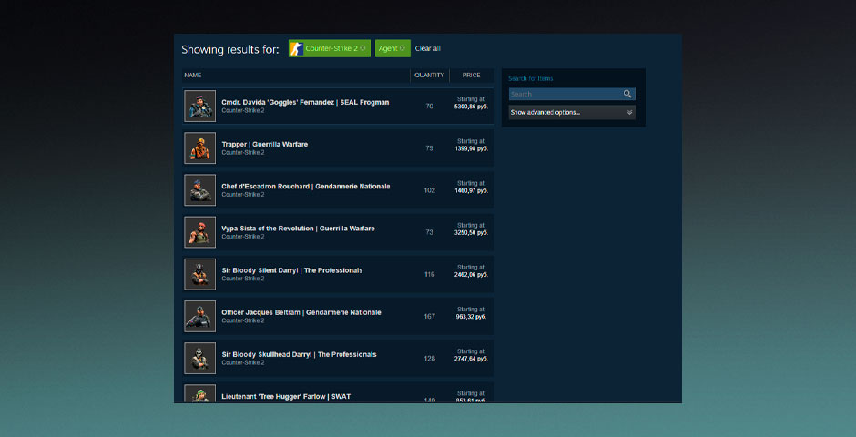 Purchase on the Steam Market