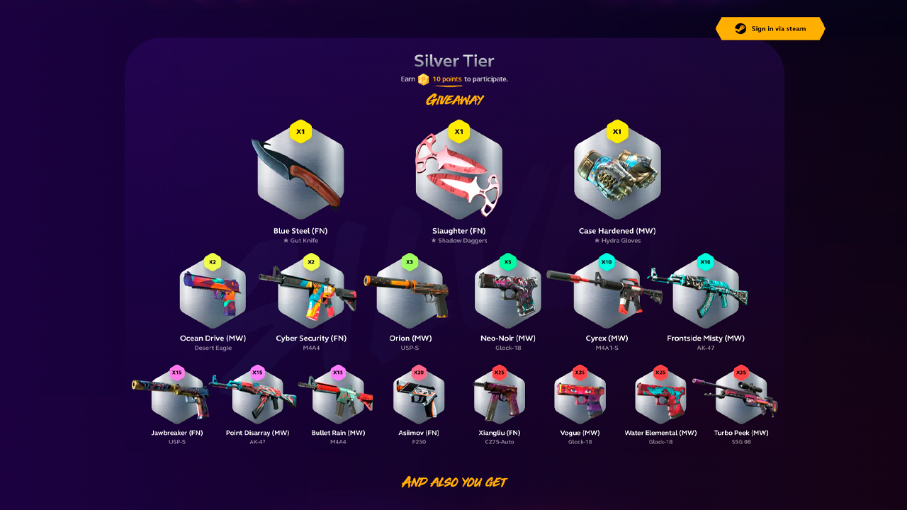 Silver Tier Prizes