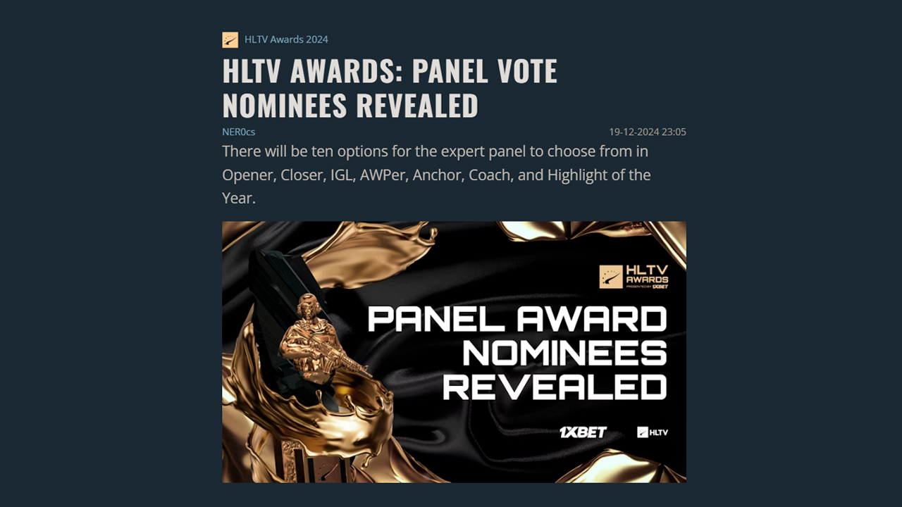 The Panel Awards Categories