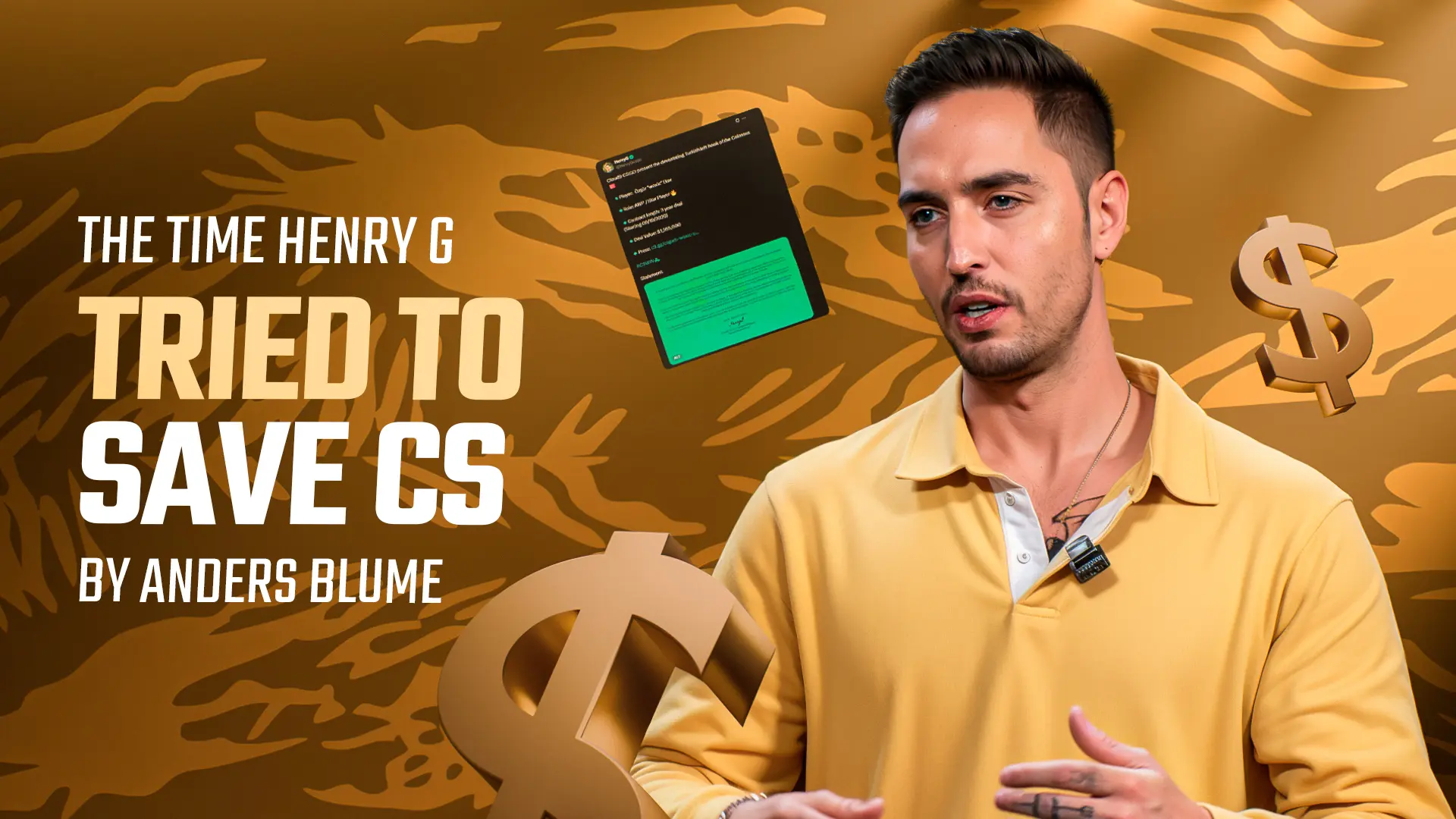 Anders Blume: The time Henry G tried to save CS