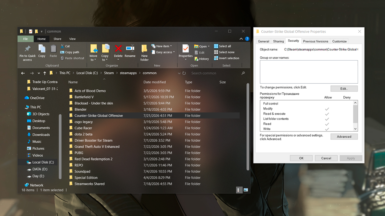 Check Steam Folder Permissions